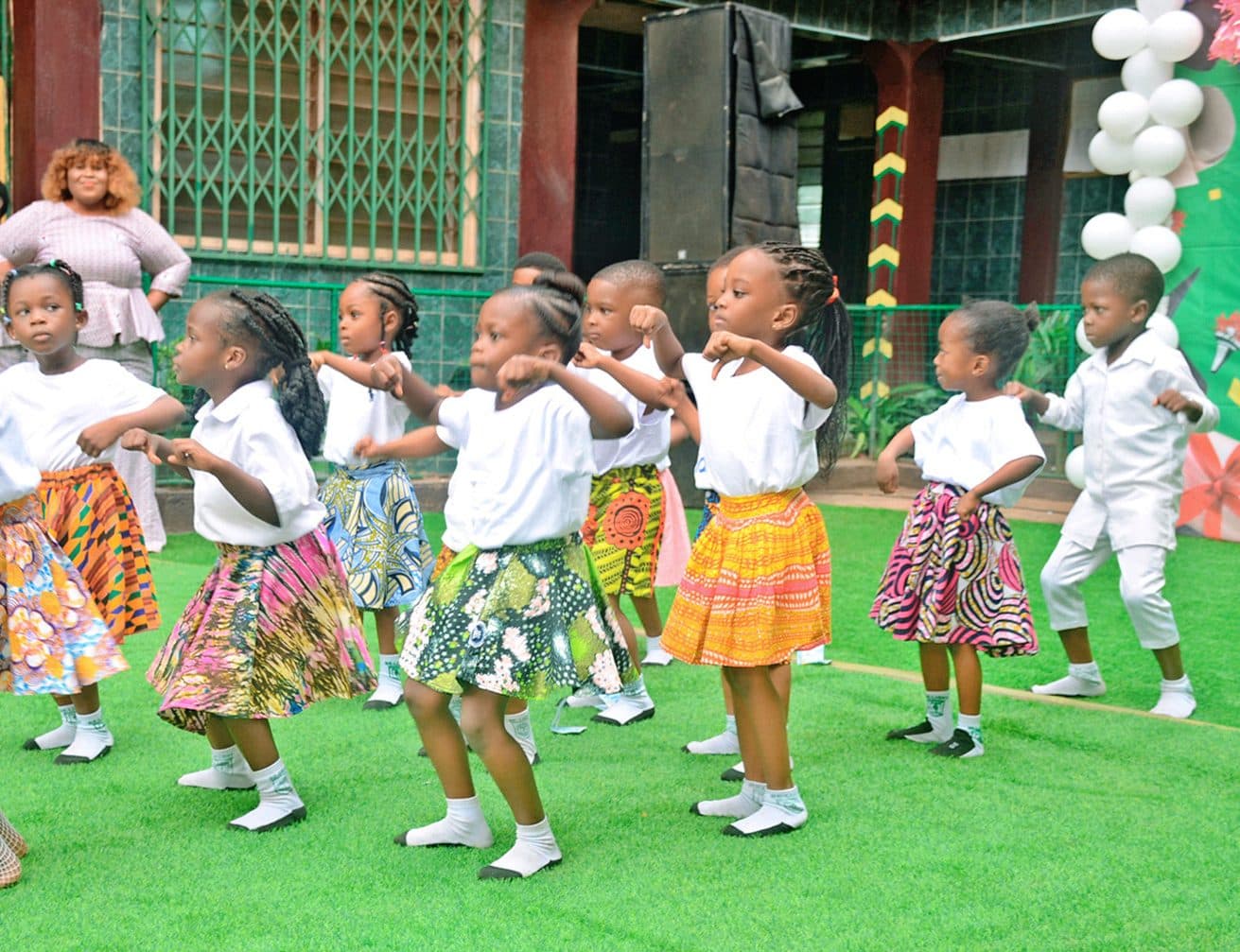 Staff and graduating pupils at Be-Light International School